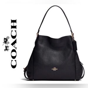 Coach Edie Black Pebble Leather Purse